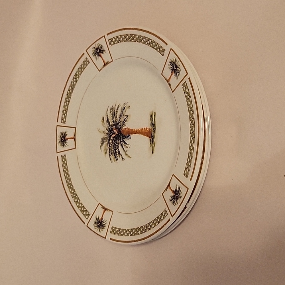 Set of 3 Gibson Palm Tree Salad Plates